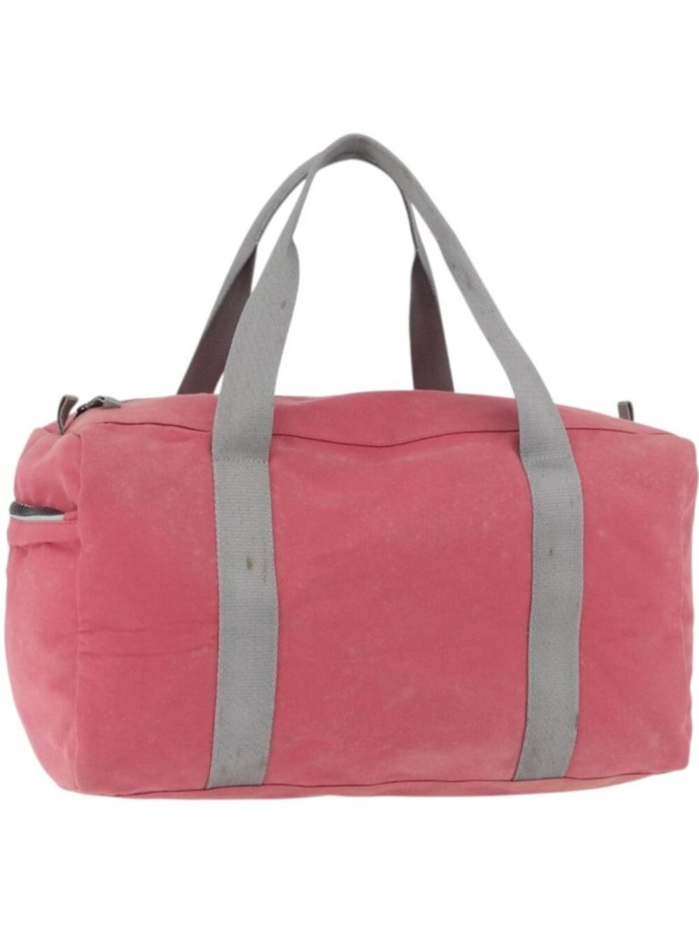 PRADA Boston Bag Canvas Pink Silver